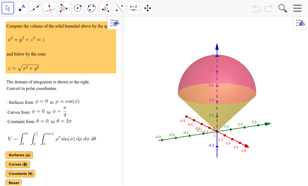 integral spherical coords